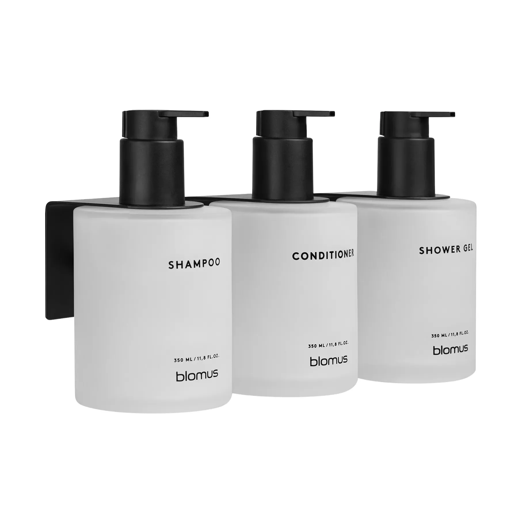 Kirei glasflasker inkl. vægholder 3-pak, Hvid, limmonteret blomus