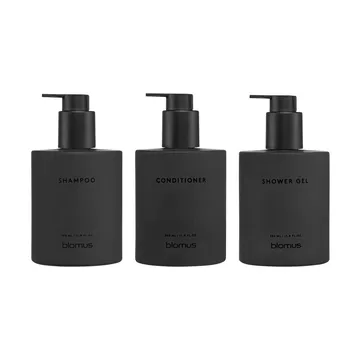 Kirei glasflasker inkl. vægholder 3-pak - Smoke, limmonteret - blomus