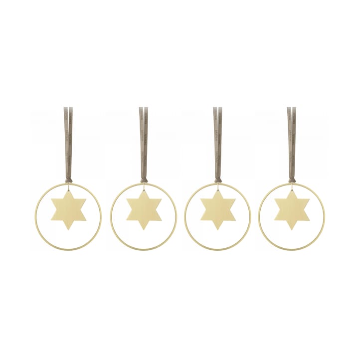 KITAI juleophæng 8,5 cm 4-pak - Stars - Blomus