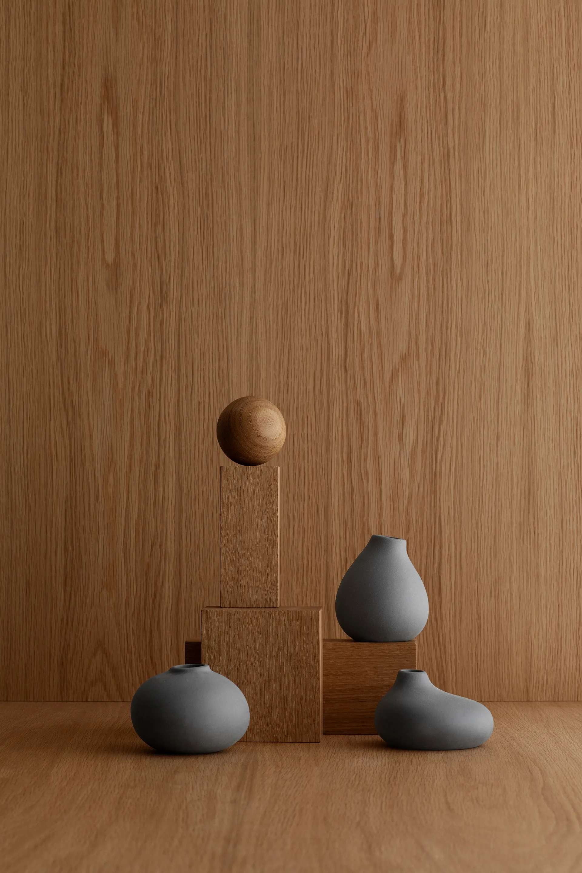 Nona vase 3-pak, Pewter blomus