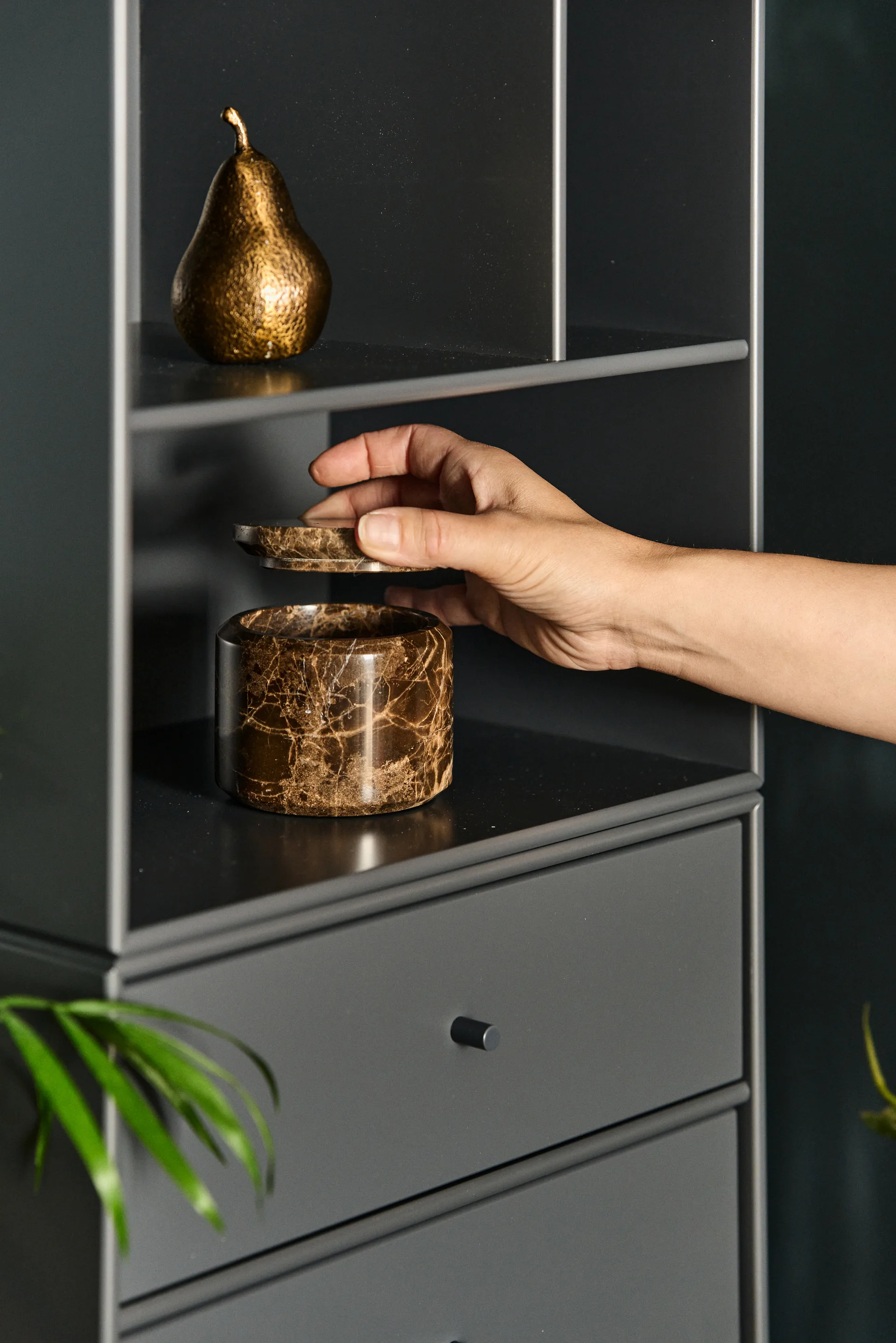 Pesa opbevaringskrukke Ø 9 cm, Brun blomus