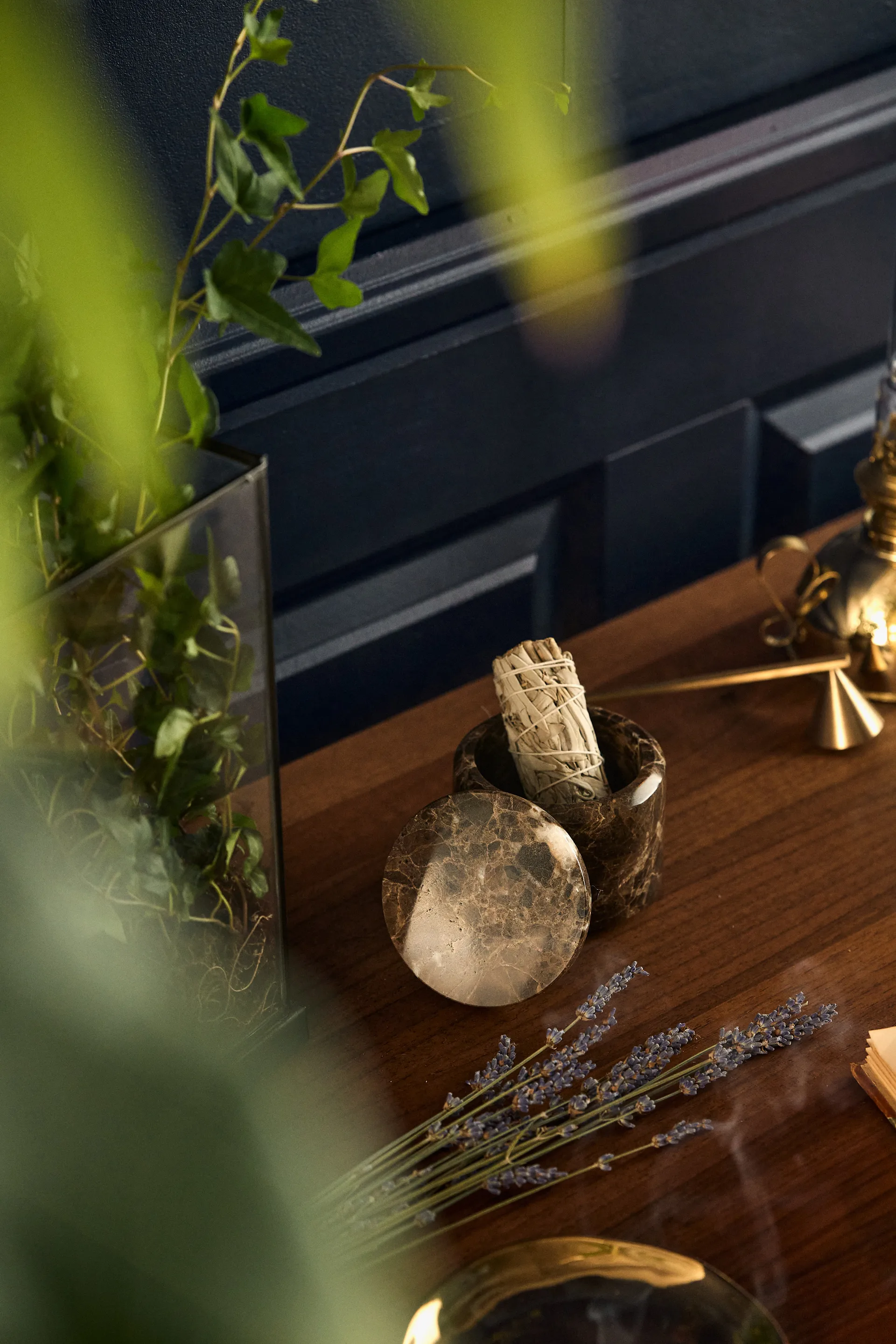 Pesa opbevaringskrukke Ø 9 cm, Brun blomus