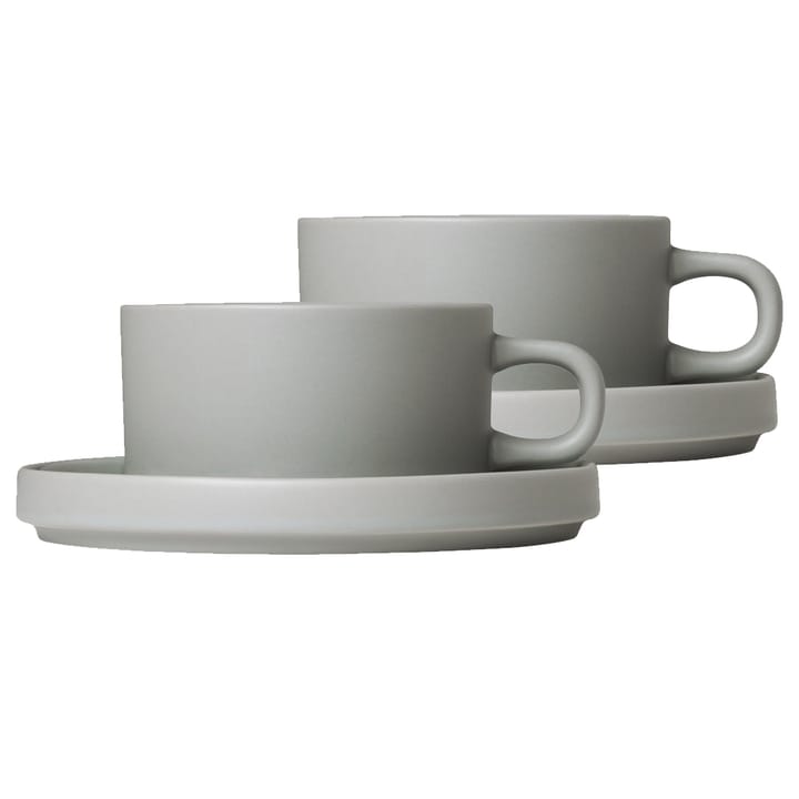 Pilar kop med underkop – 2 stk. - Mirage grey - blomus