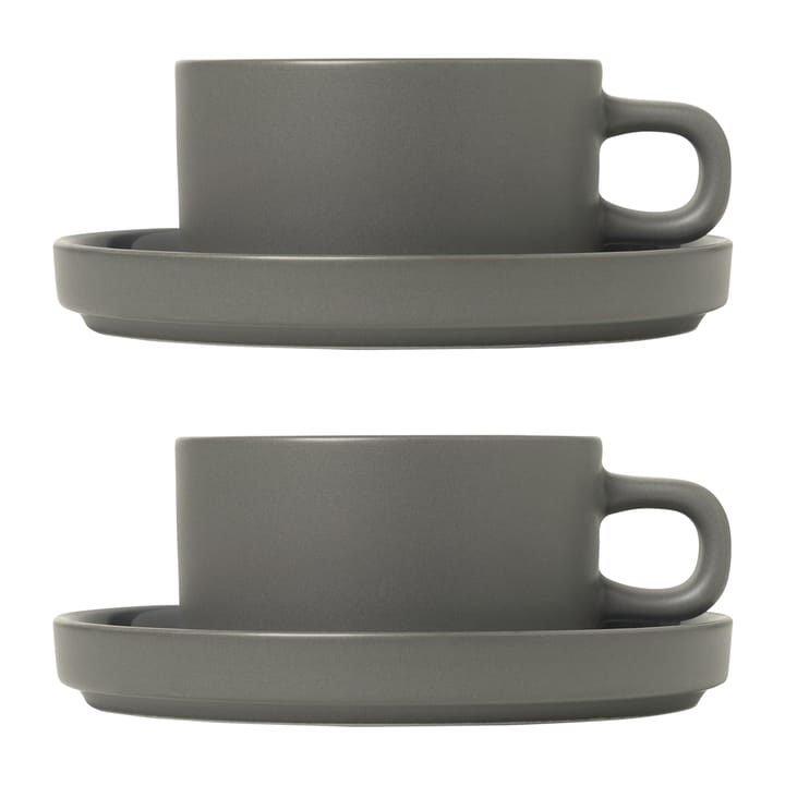 Pilar kop med underkop – 2 stk. - Pewter - Blomus