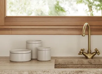 Pilar opbevaringskrukke med låg - Moonbeam, Ø10x9 cm - blomus