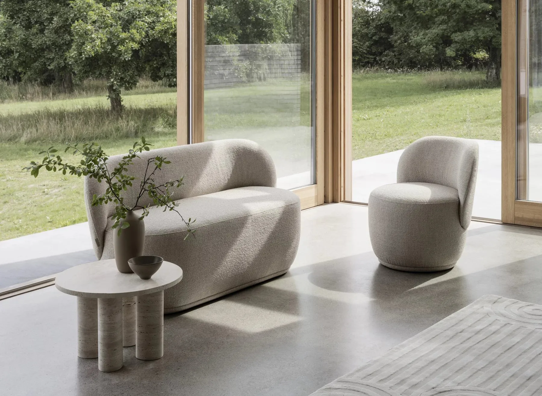 Uzu tæppe M 160x240 cm, Beige blomus