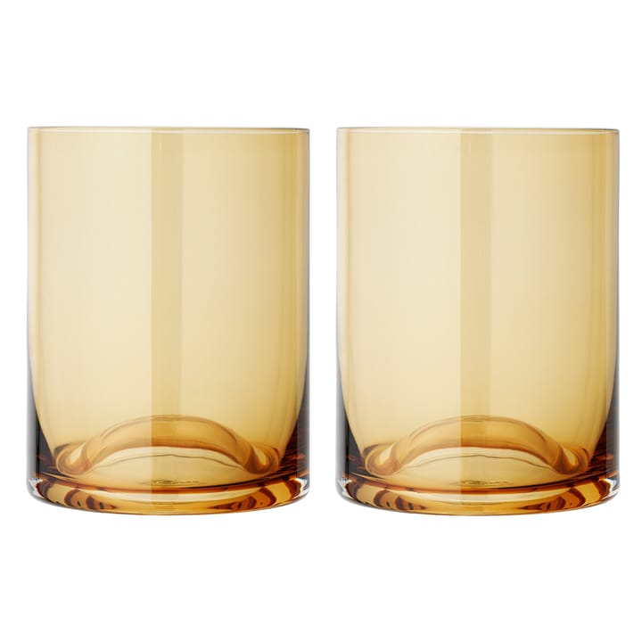 Wave tumbler glas – 2 stk. - Dull gold - blomus