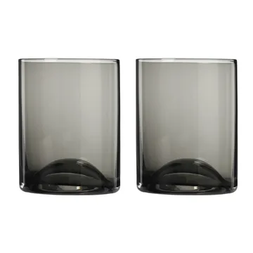 Wave tumbler glas – 2 stk. - Sort - blomus