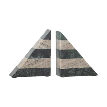 Abir bogstøtte 2-pak - Grøn/Hvid marmor - Bloomingville