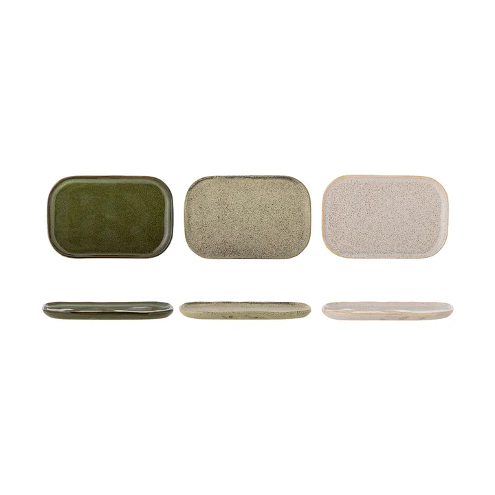 Addison desserttallerken - Green, 3 dele - Bloomingville