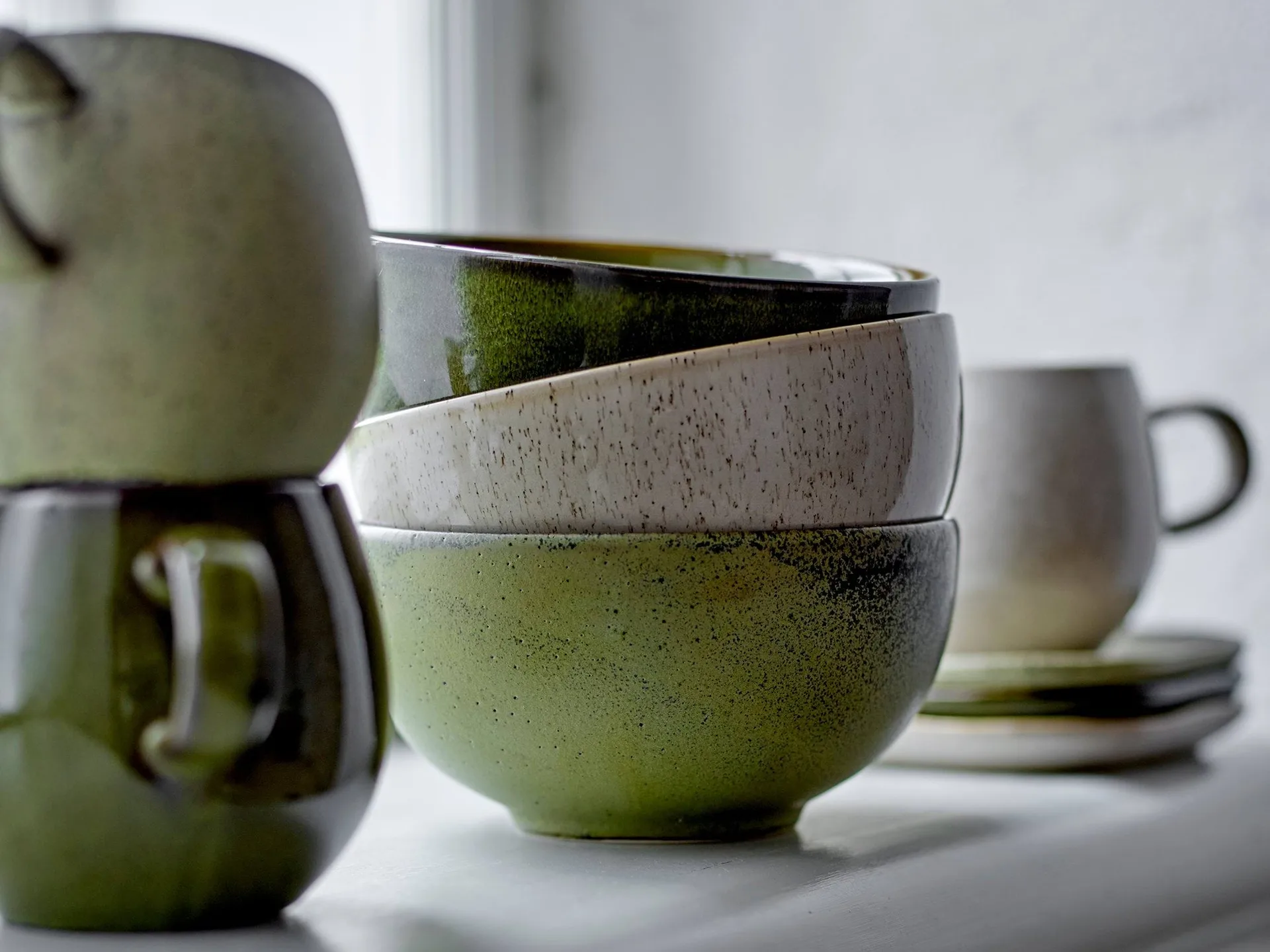 Addison skål Ø16 cm 3 dele, Green Bloomingville