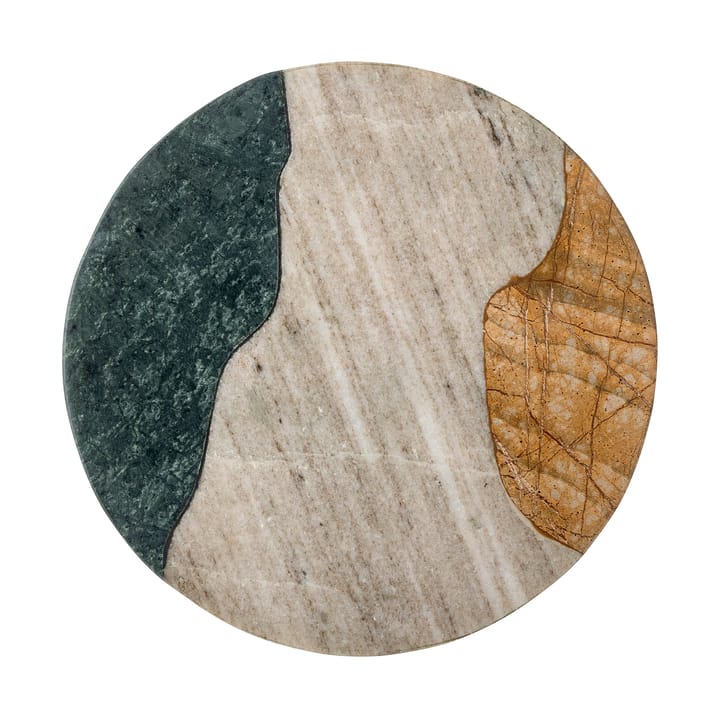Adelaide skærebræt Ø25 cm - Grøn/Hvid/Gul marmor - Bloomingville