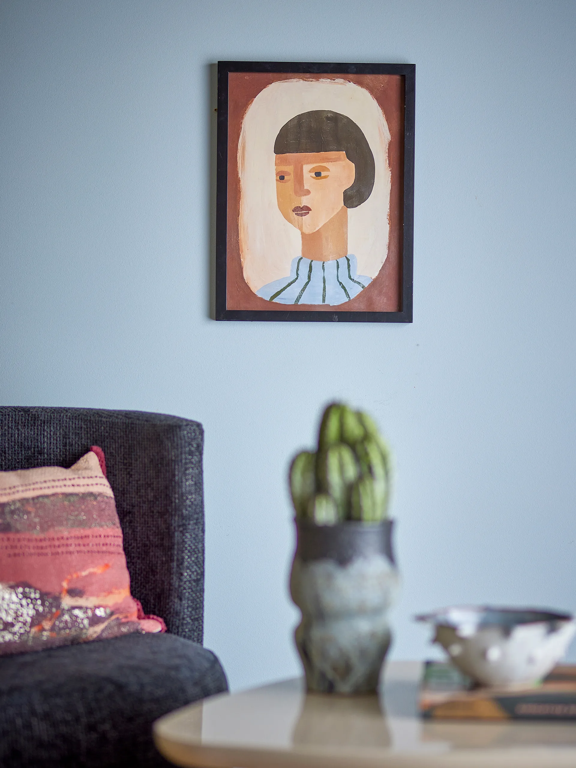 Amanda illustration med ramme 32x42 cm, Brun Bloomingville