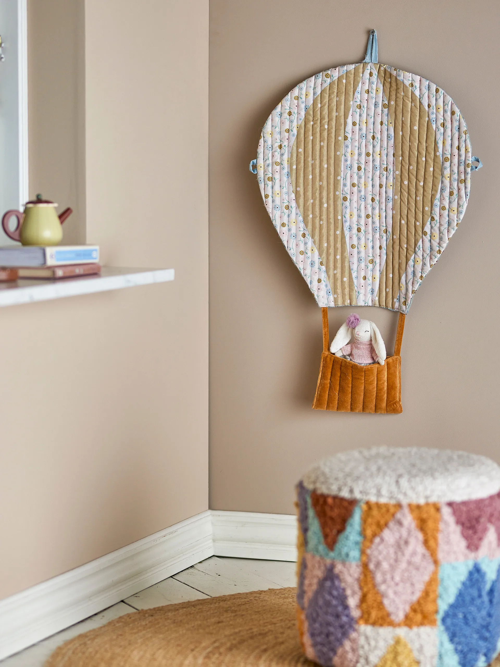 Ballon vægdekoration 45x60 cm, Blå-brun Bloomingville