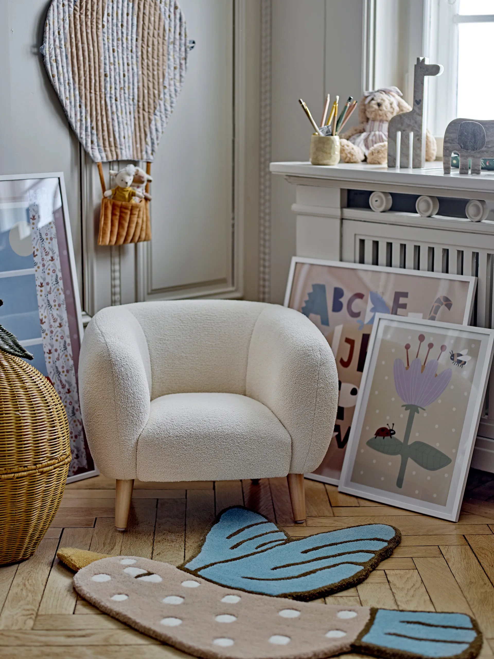 Ballon vægdekoration 45x60 cm, Blå-brun Bloomingville