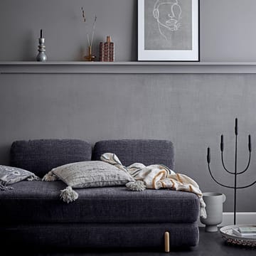 Bloomingville bomuldsplaid med broderi 125x150 cm - Natur - Bloomingville