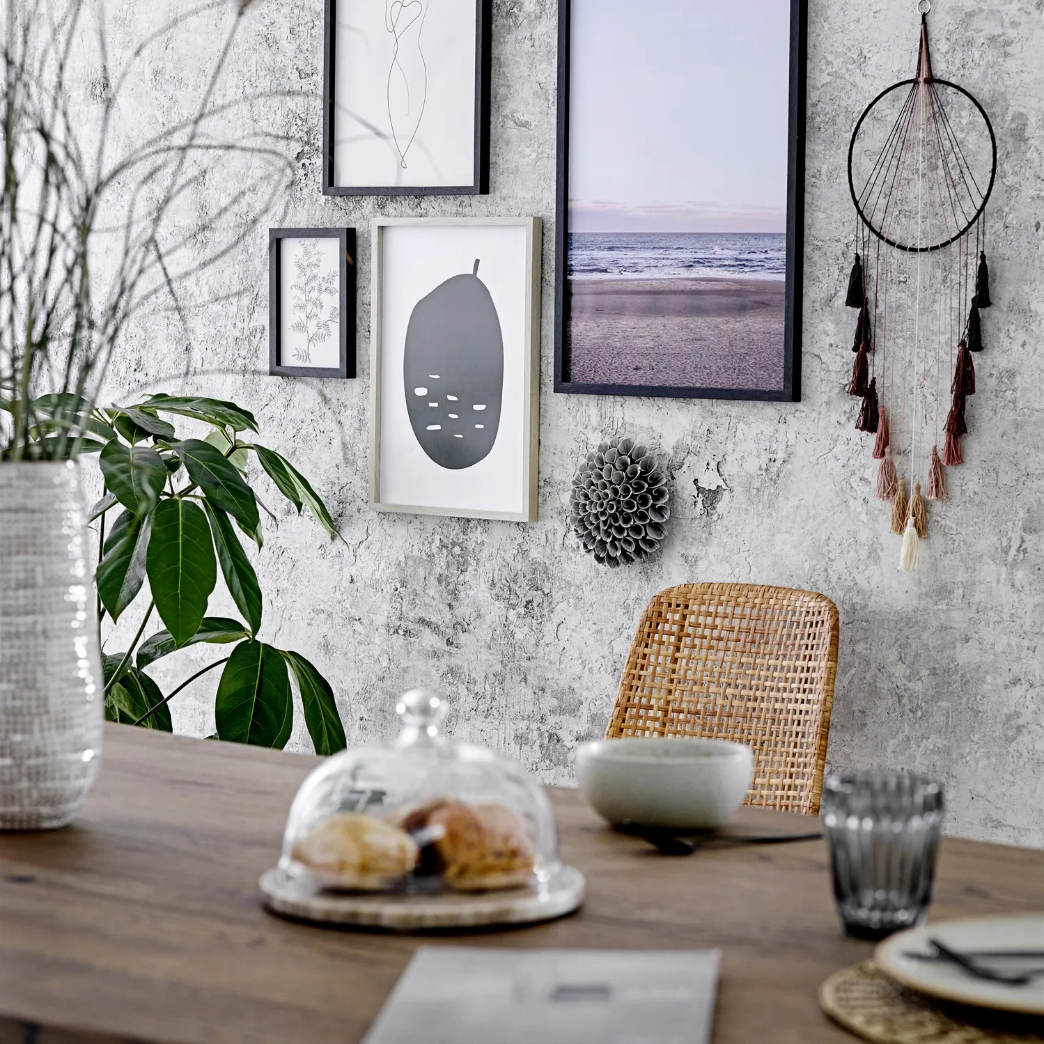 Bloomingville dekorationsblomst, Stone grey Bloomingville