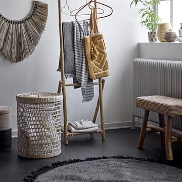 Bloomingville jutetæppe med frynser Ø122 cm - Sort - Bloomingville