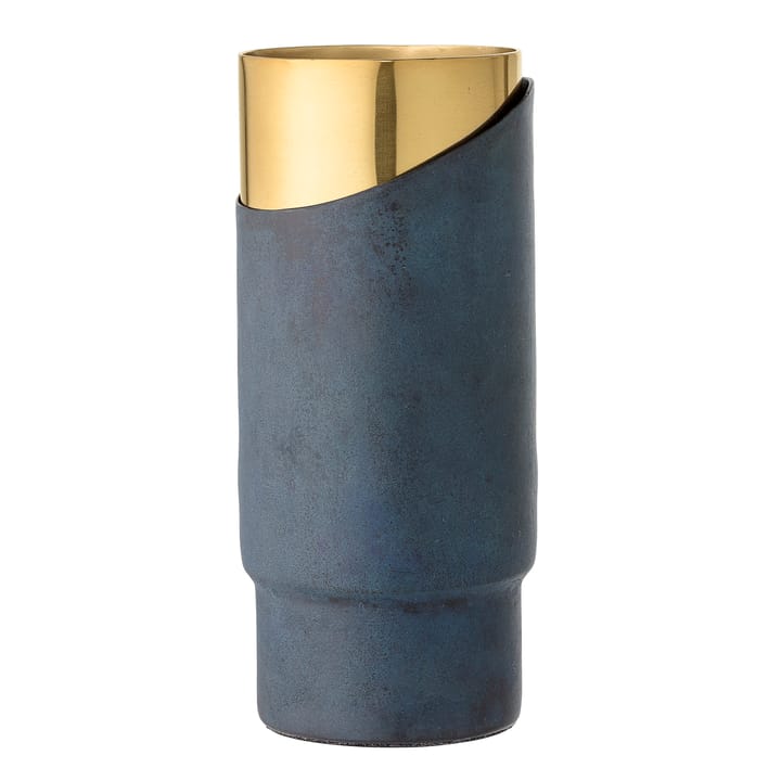Bloomingville metalvase blå/guld - 23 cm - Bloomingville