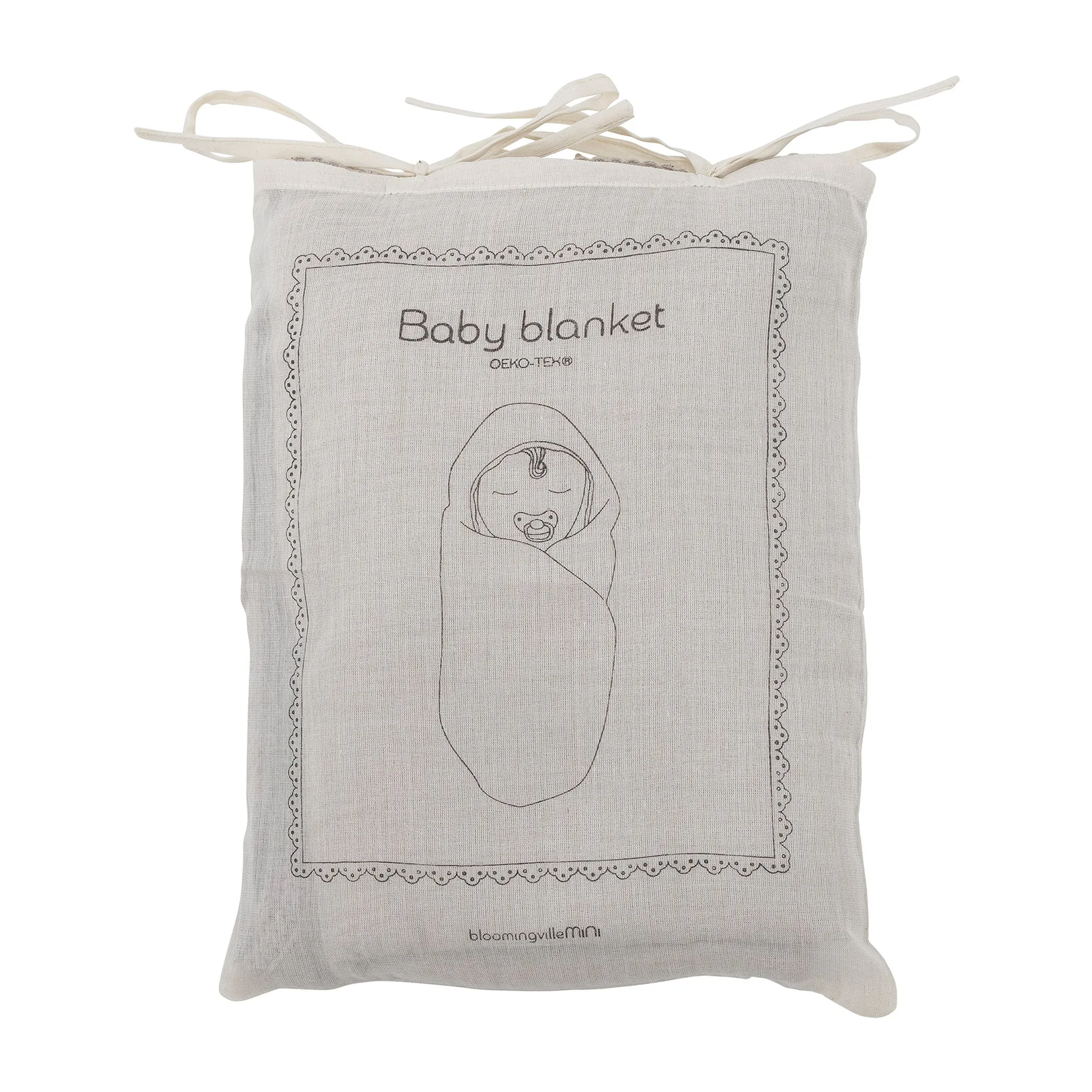 Bloomingville Muslin tæppe 80x100 cm, Natur Bloomingville