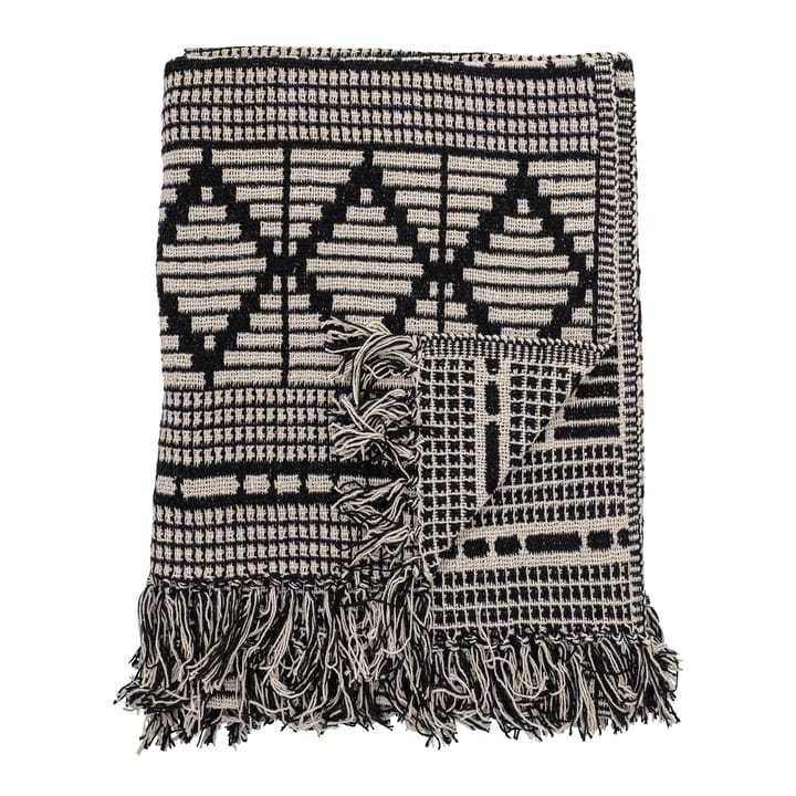 Bloomingville plaid genanvendt bomuld 130x160 cm - Sort - Bloomingville