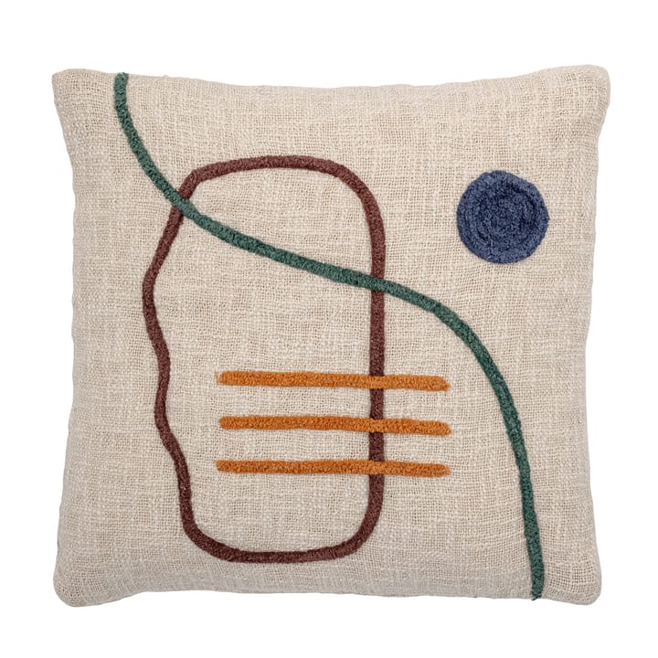 Bloomingville pude broderi 45x45 cm, Natur Bloomingville