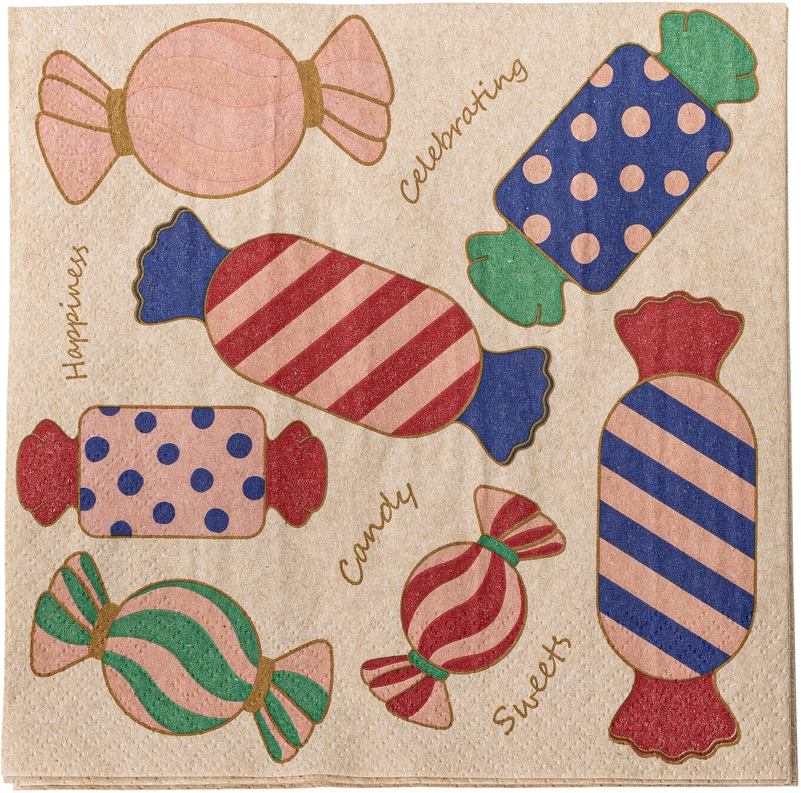 Caramella serviet 33x33 cm 20-pak, Rosa Bloomingville