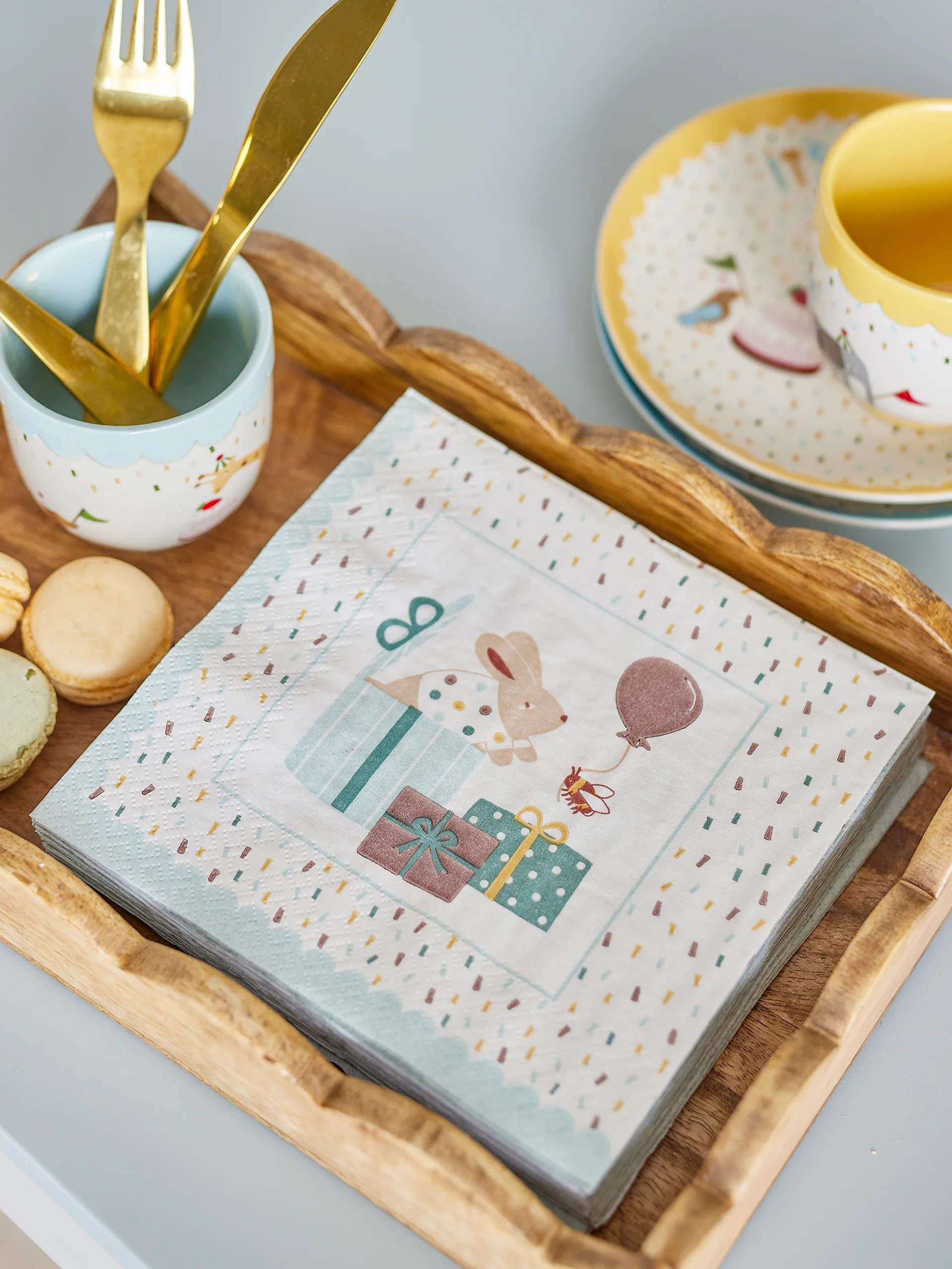 Celebrate papirsserviet 20 pak, Blå Bloomingville