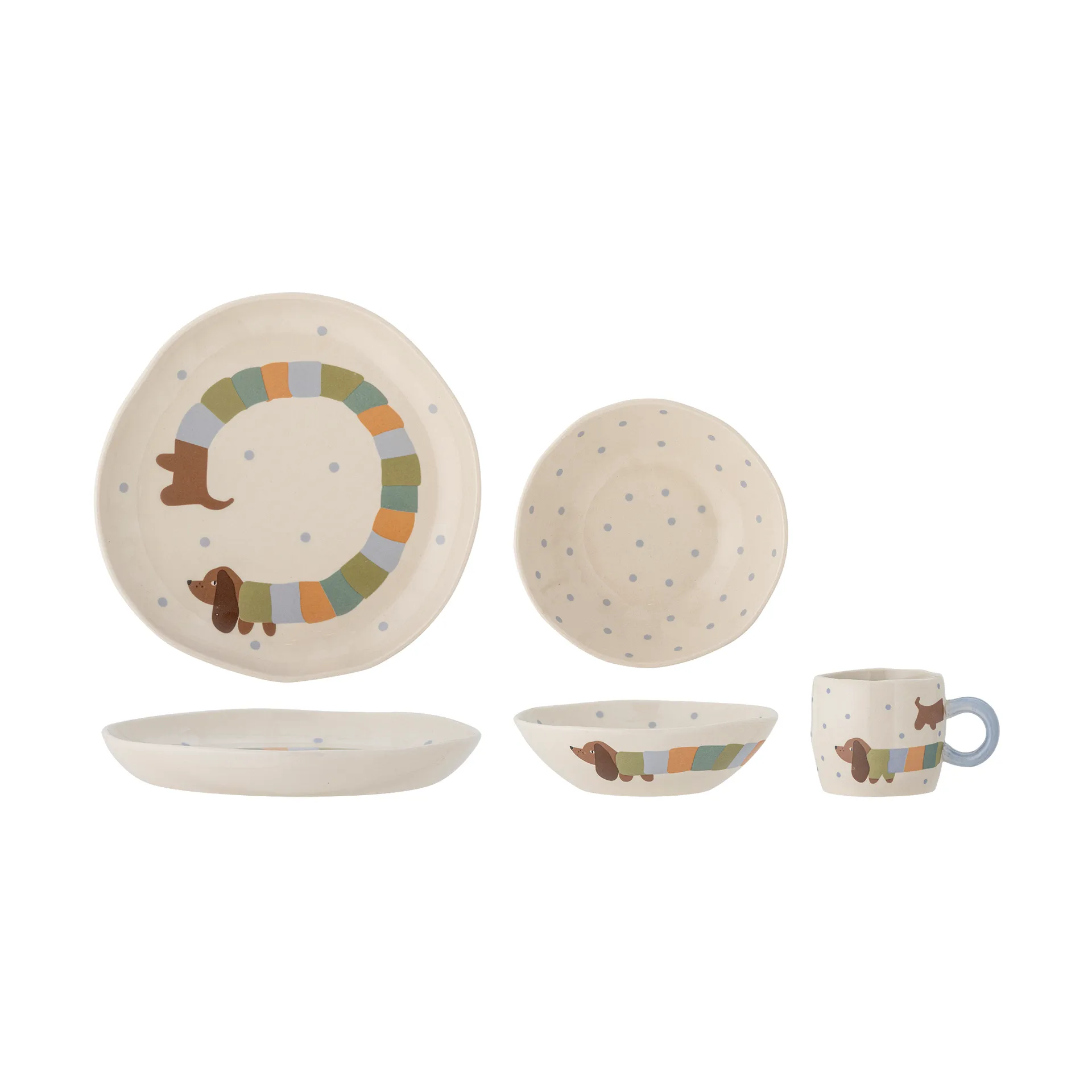 Charlie spisesæt 3 dele, Blå-hvid Bloomingville