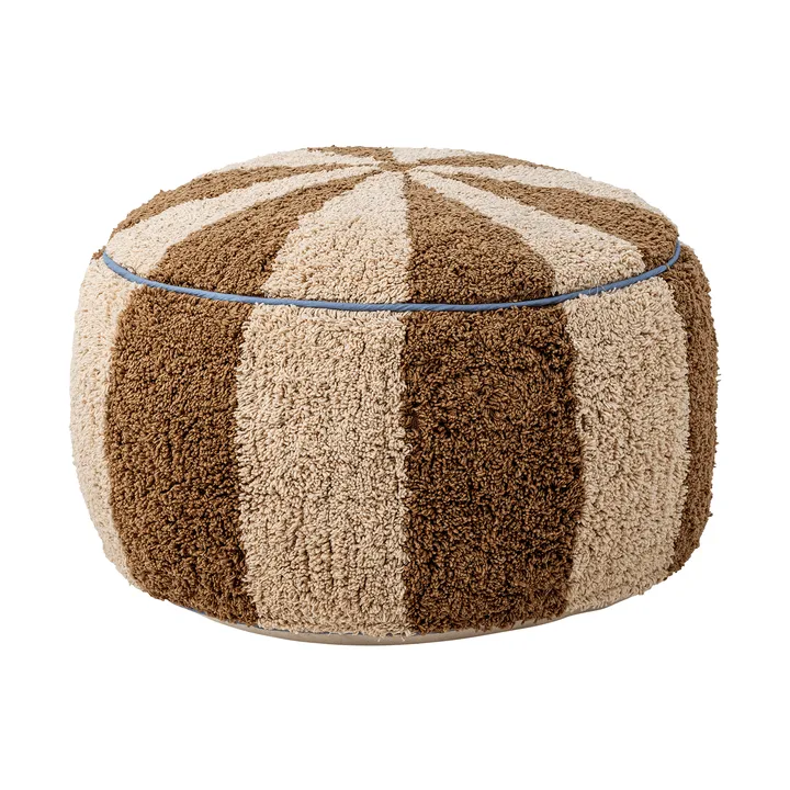 Charoline siddepuf Ø44 cm - Brun-hvid-blå - Bloomingville