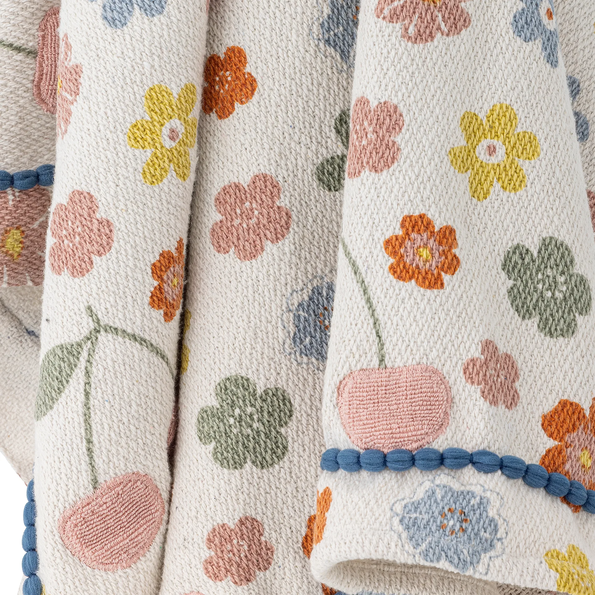 Cherry bomuldsplaid 160x130 cm, Rose Bloomingville