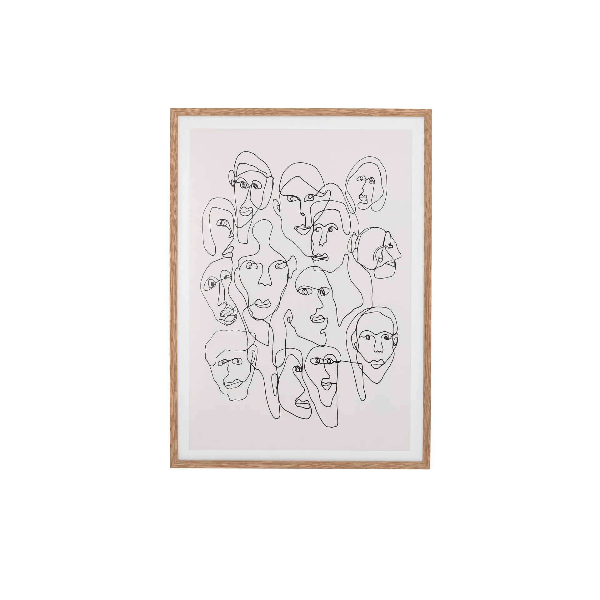 Chichi billede med ansigter egeramme, 52x72 cm Bloomingville