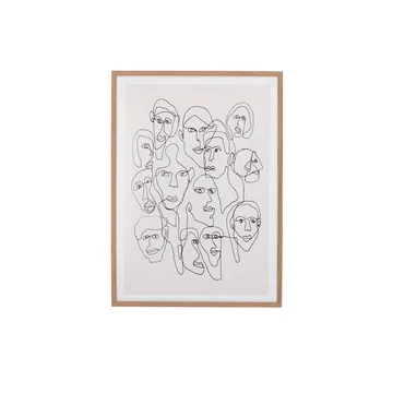 Chichi billede med ansigter egeramme - 52x72 cm - Bloomingville