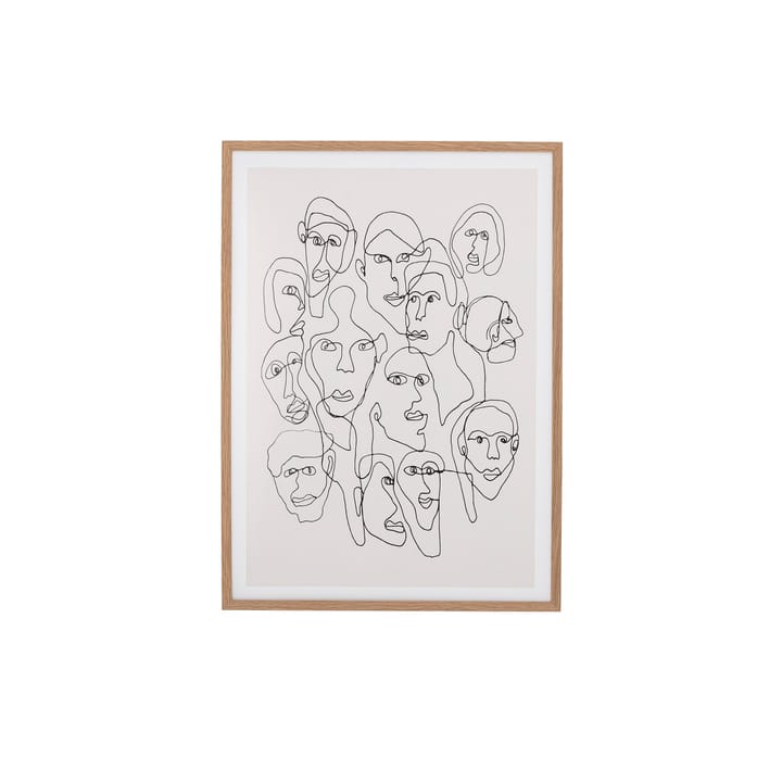 Chichi billede med ansigter egeramme, 52x72 cm Bloomingville