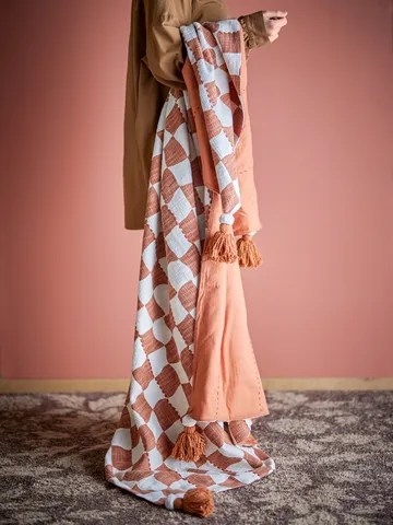 Chola plaid bomuld 150x130 cm - Brun - Bloomingville