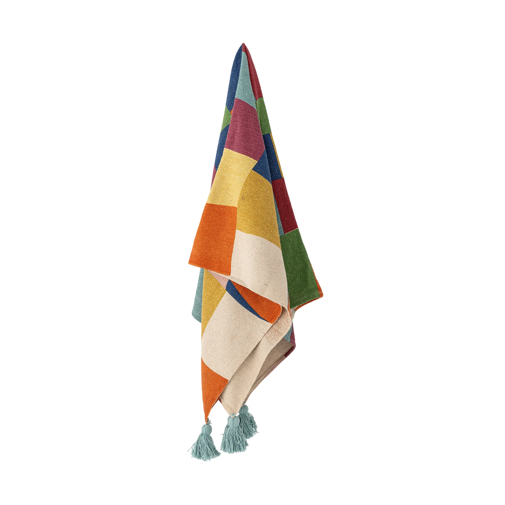 Colorine bomuldsplaid 160 x 130 cm, Blå Bloomingville