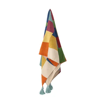 Colorine bomuldsplaid 160 x 130 cm - Blå - Bloomingville