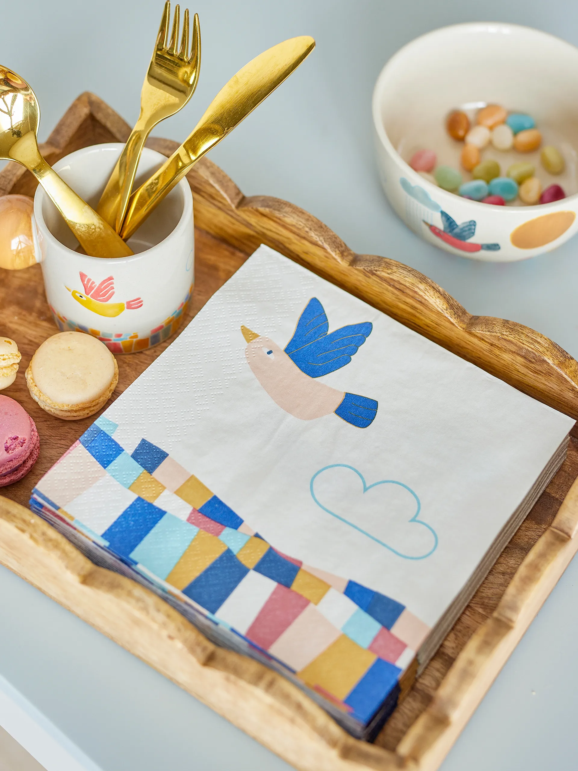 Colorine papirsserviet 20 pak, Natur Bloomingville