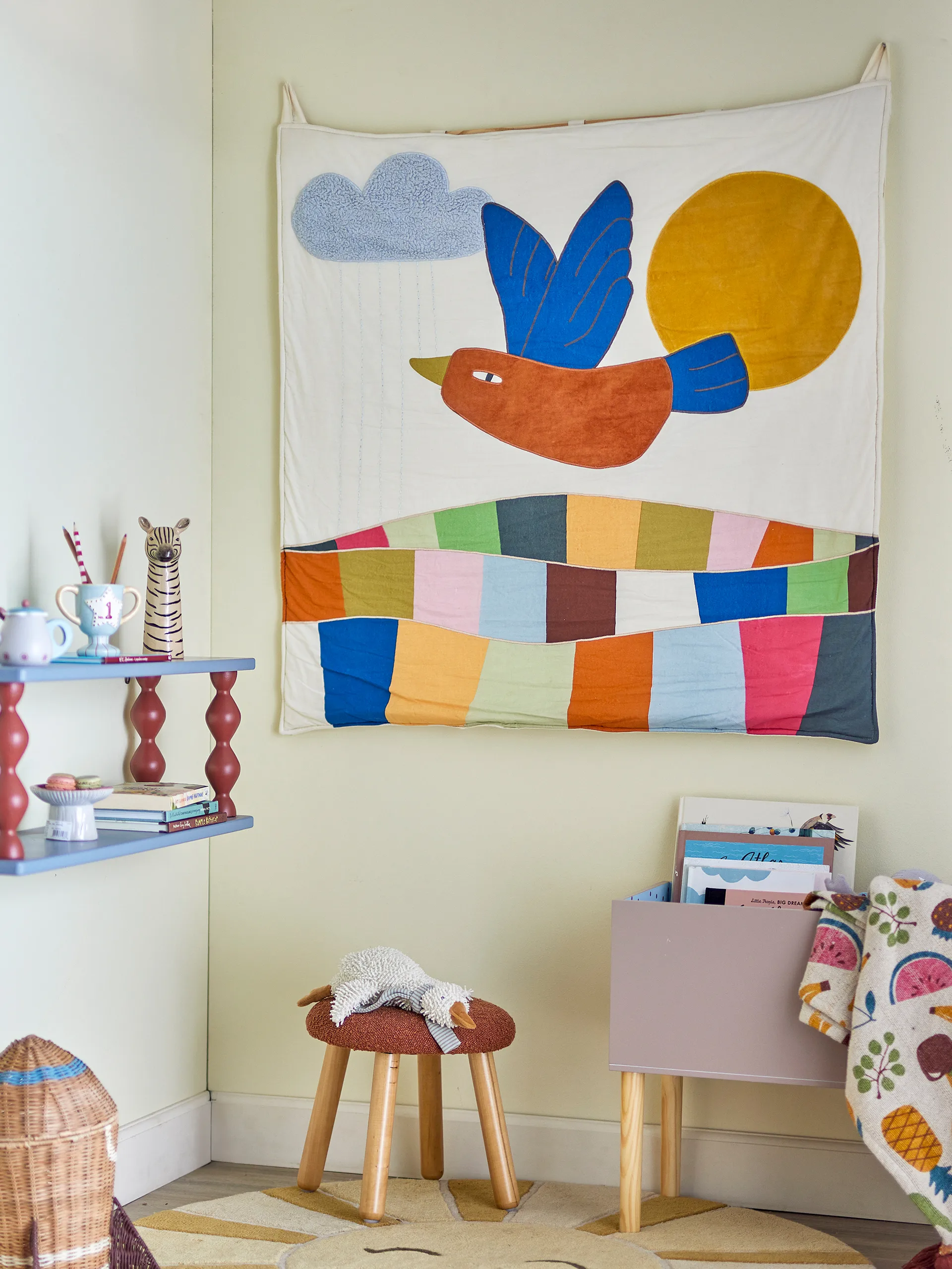 Colorine vægdekoration bomuld 101x101 cm, Natur Bloomingville