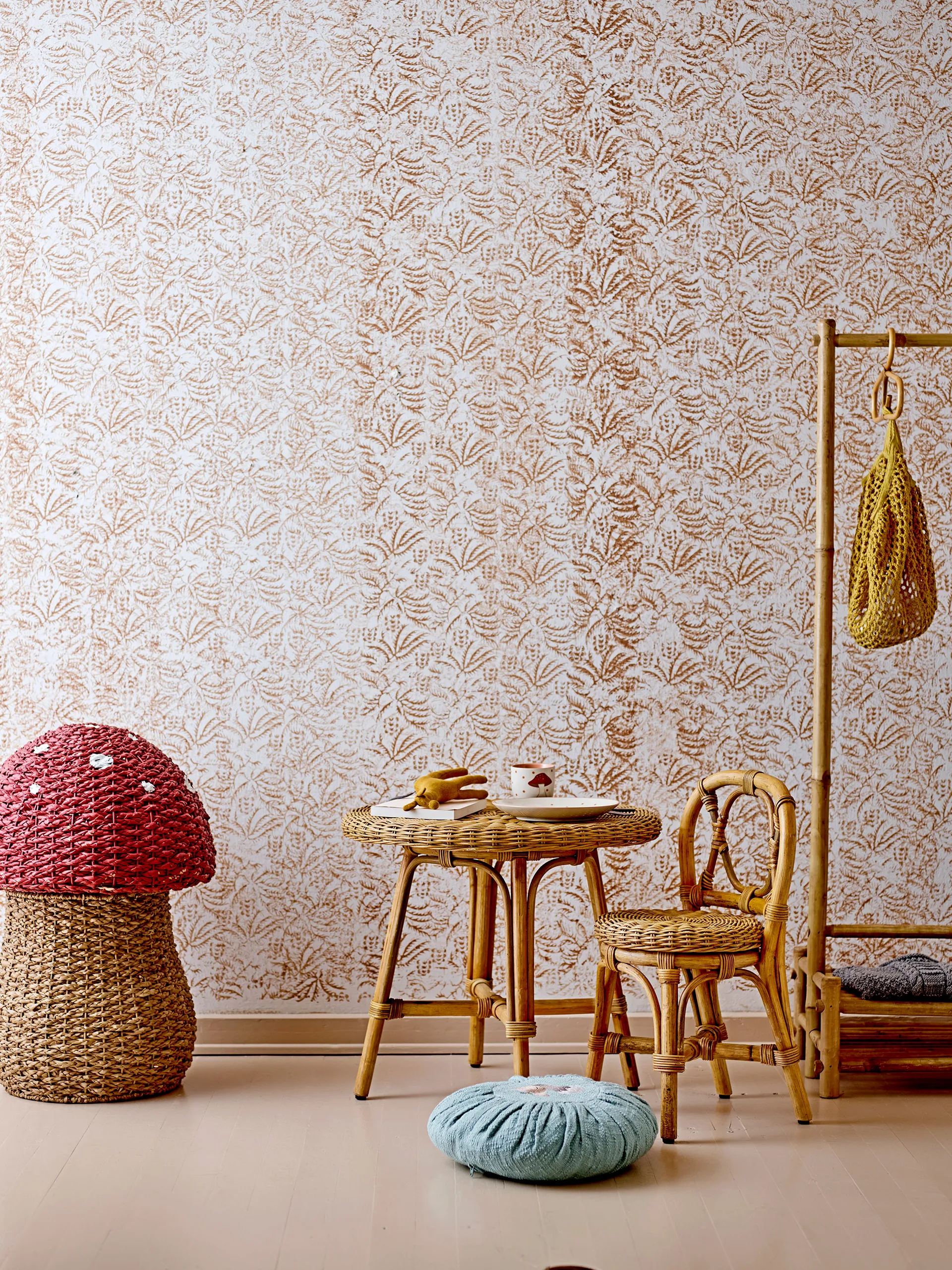 Corintha opbevaringskurv med låg Ø43x61 cm, Rød Bloomingville