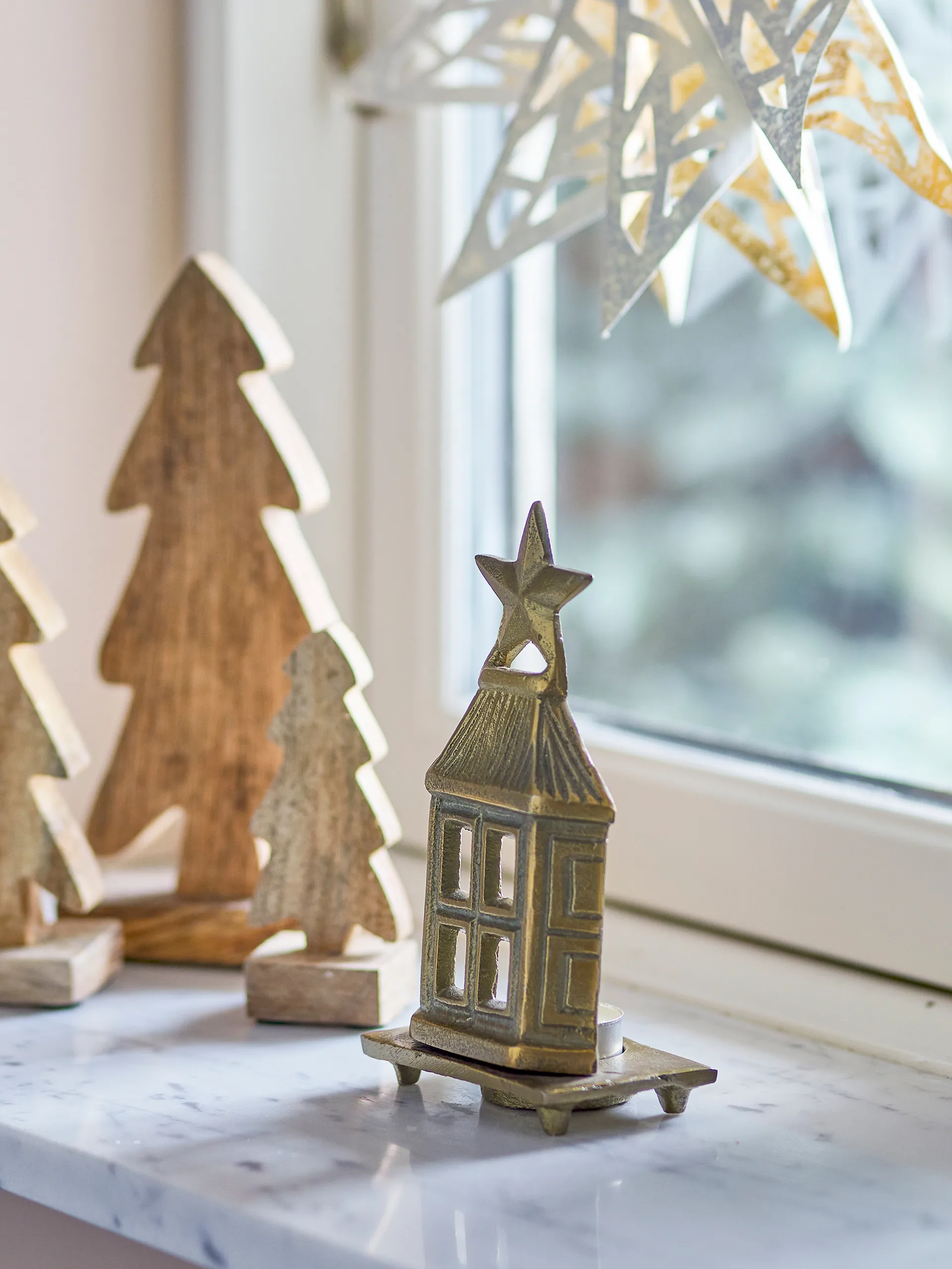 Crista fyrfadslysestage 6x17 cm, Messing Bloomingville