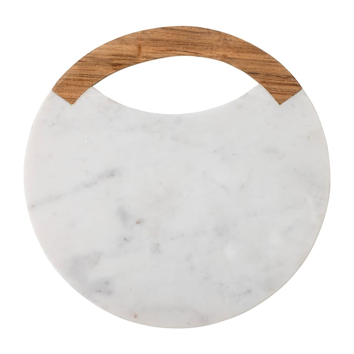 Daniela skærebræt med håndtag Ø30 cm - Hvid marmor/Akacie - Bloomingville