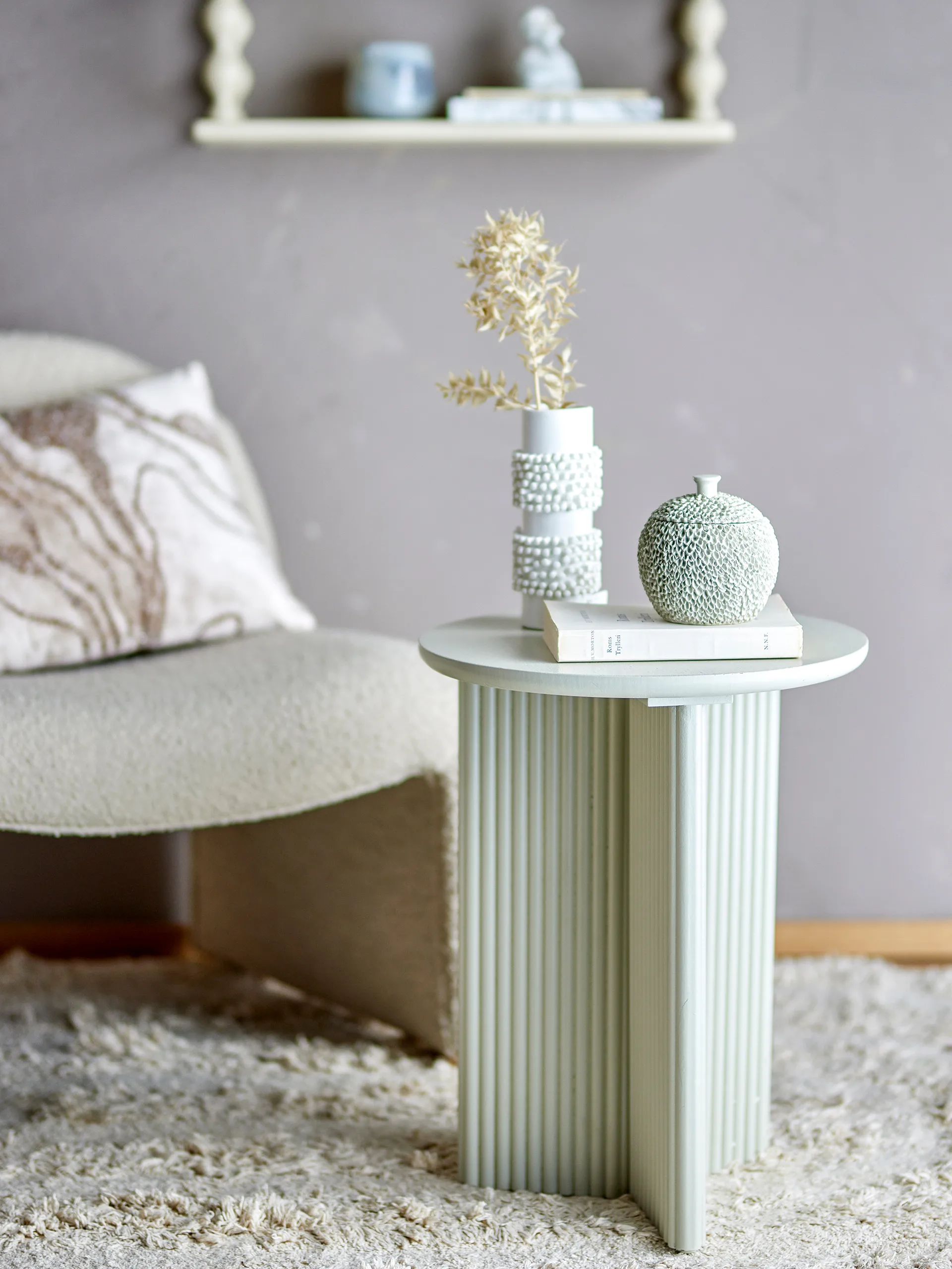 Edith sidebord Ø40 cm, Hvid Bloomingville