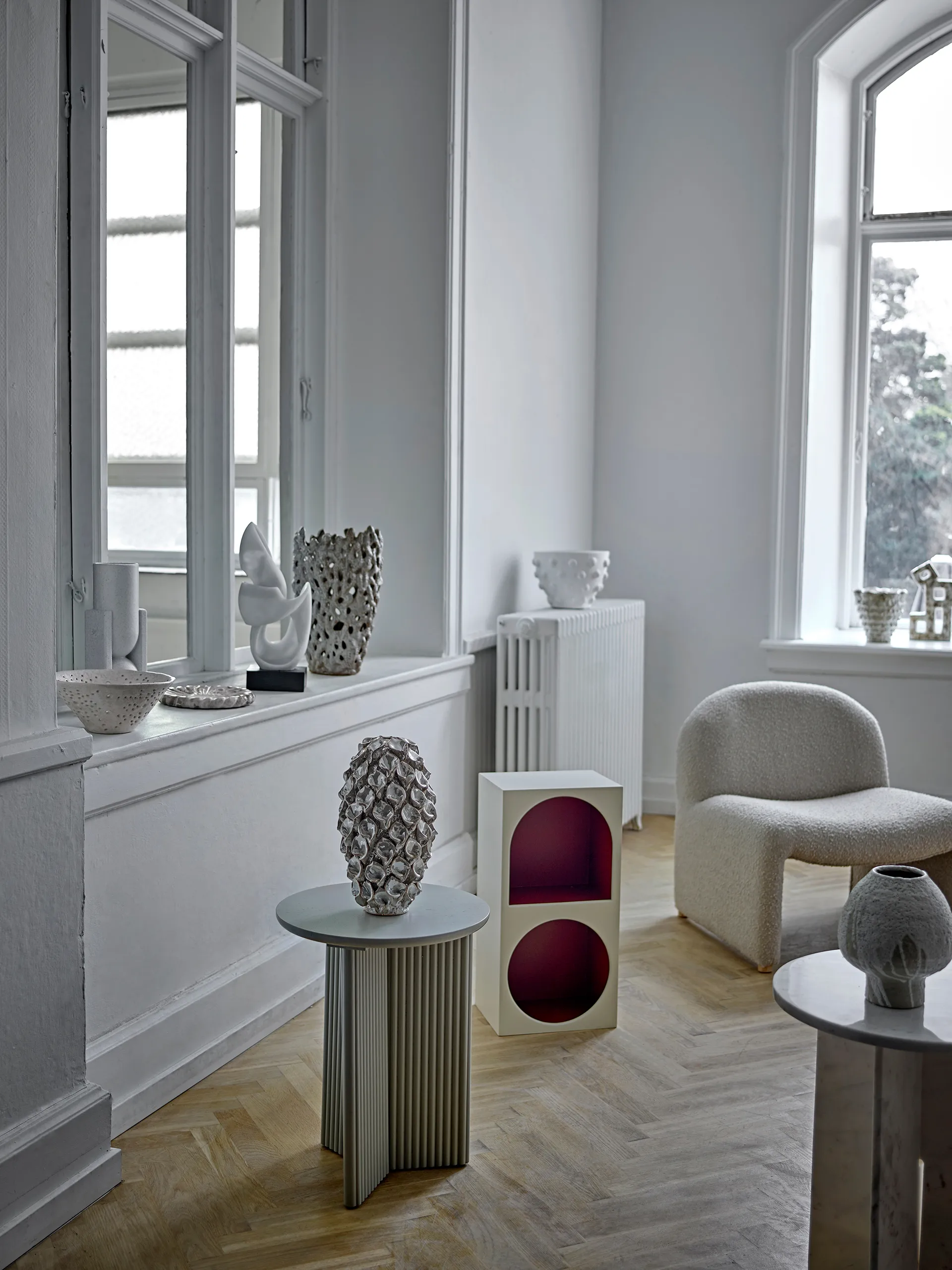 Edith sidebord Ø40 cm, Hvid Bloomingville