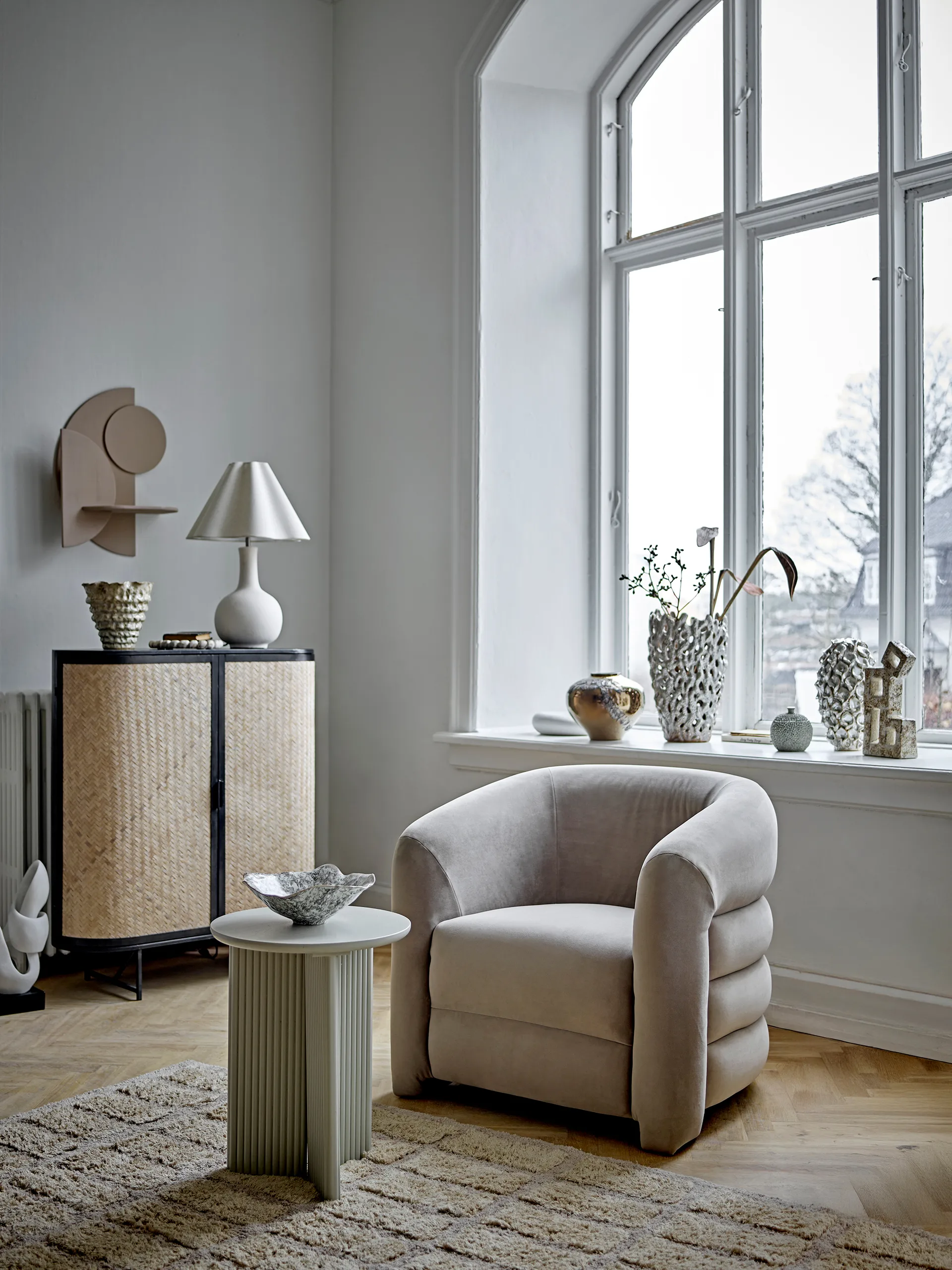 Edith sidebord Ø40 cm, Hvid Bloomingville