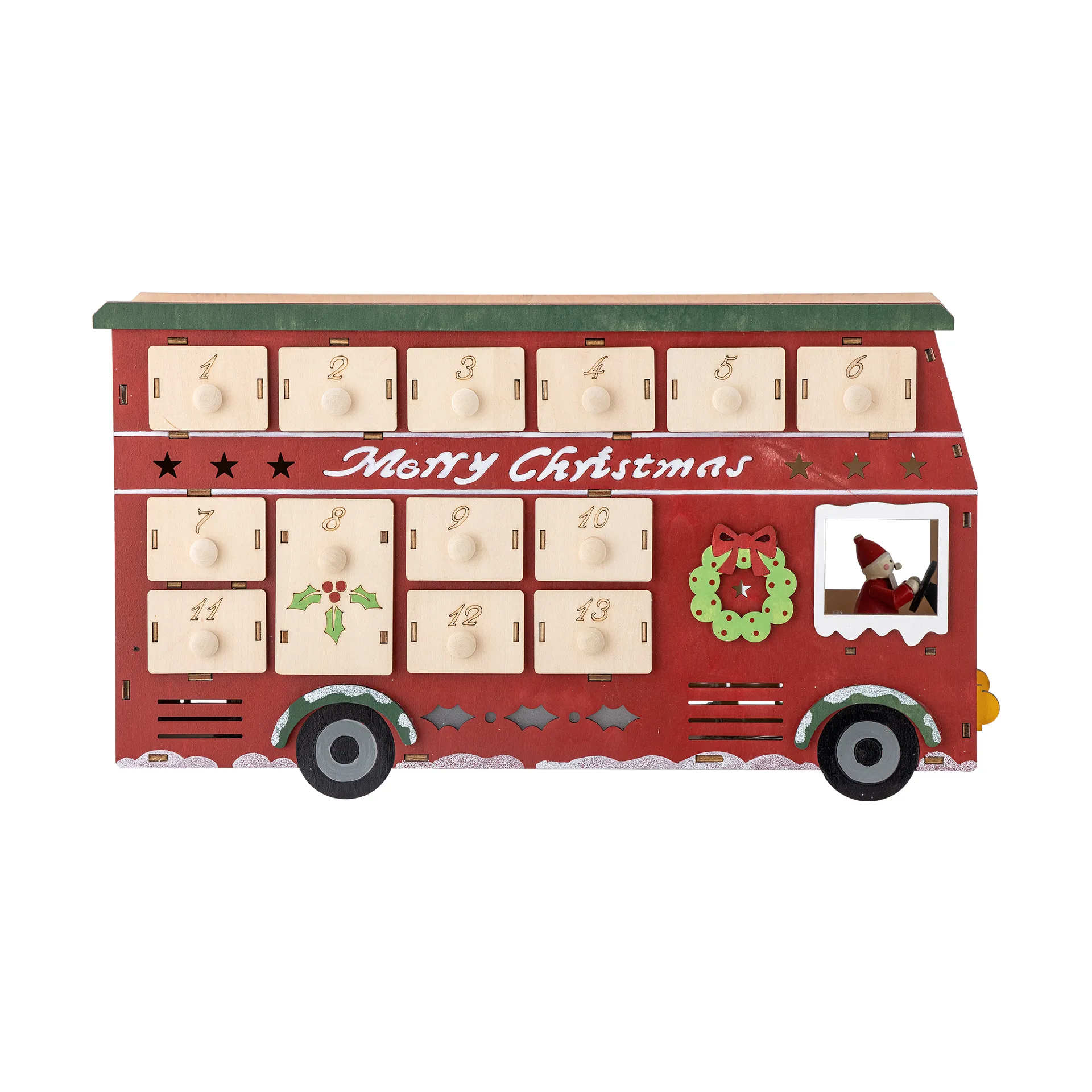 Edward kalender med belysning bus, Rød Bloomingville