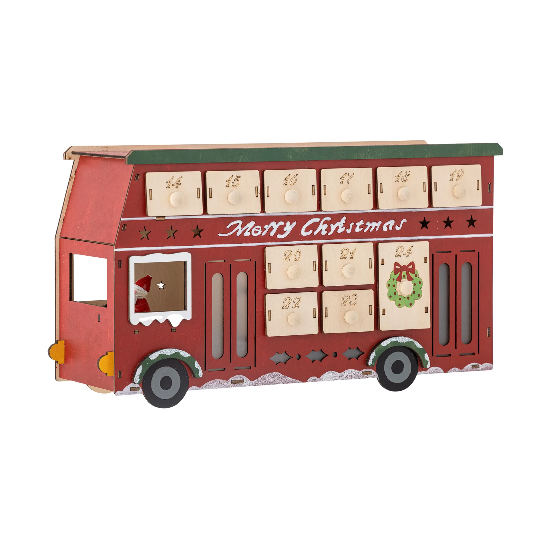 Edward kalender med belysning bus, Rød Bloomingville