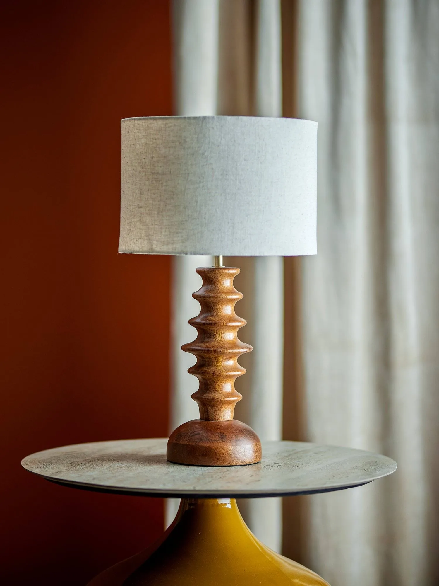 Elinora bordlampe, Brun, Ø30 cm Bloomingville