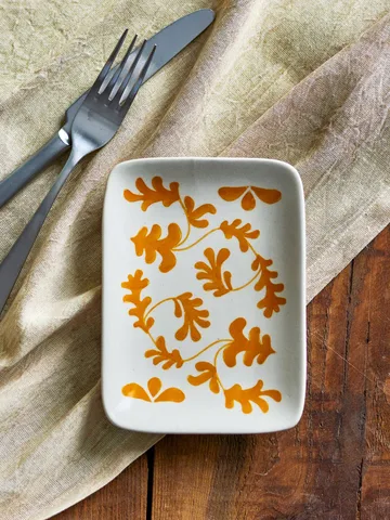 Fauni desserttallerken - Gul, 15x11,5 cm - Bloomingville