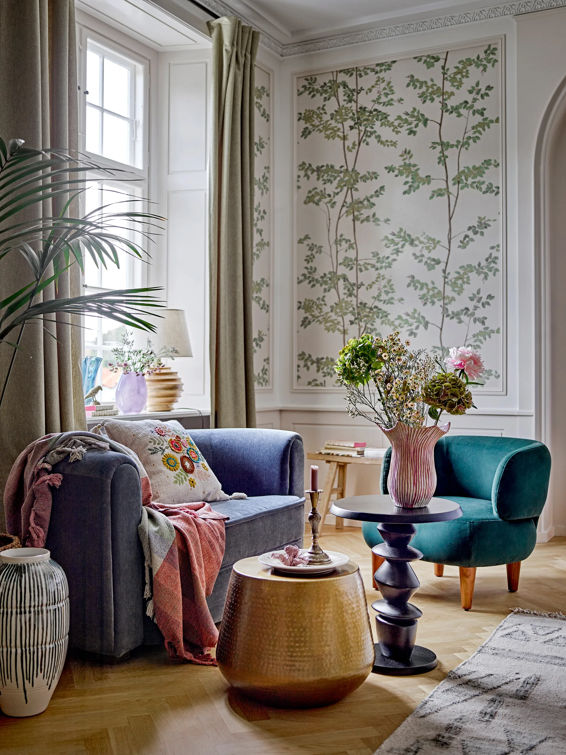 Floral vase 29 cm, Pink Bloomingville